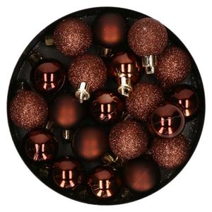 Cosy & Trendy Cosy At Home Mini Kerstballen - Kunststof -20x - 3 Cm -donkerbruin