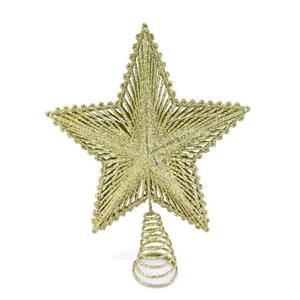 Gerimport Piek Kerstboom - Ster - Goud - Kunststof - 24 Cm