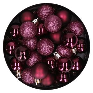 Cosy & Trendy Kerstballen - 20 Stuks - Aubergine Roze - 3 Cm