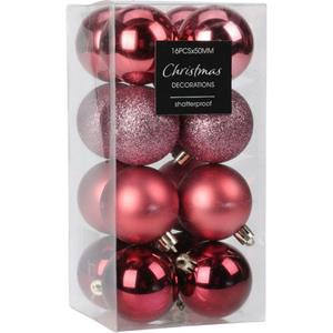Christmas Decoration Mini Kerstballen - 24x - Roze 3 Cm Kunststof