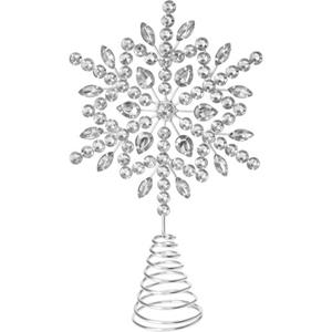 Christmas Decoration Piek - Ster Vorm - Zilver -steentjes - 23 Cm