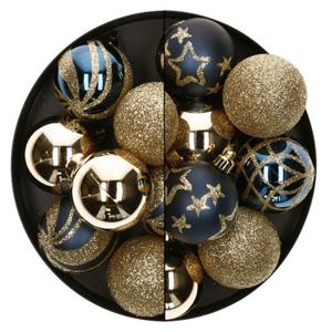 ATMOSPHERA Kerstballen - 27x - Donkerblauw/goud - 4 En 5 Cm