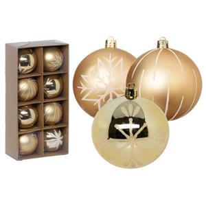 Feeric lights & Christmas Feeric Lights And Christmas Kunststof Kerstballen- 8x- 8cm -goud
