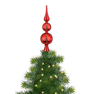 Christmas goods Inge Christmas Goodz Kerstboom Piek Luxe - Rood - Glas - 31cm