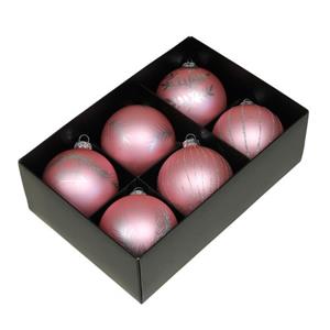 Othmar Decorations Kerstballen - 6x - Glas - 8 Cm - Roze