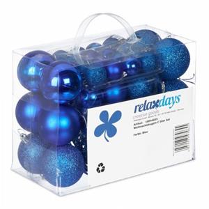 RELAXDAYS Kerstballen - 50x St - Donkerblauw - 3, 4 En 6 Cm -kunststof