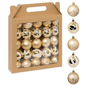 Feeric lights & Christmas Feeric Christmas Gedecoreerde Kerstballen -25x - 6cm - Goud