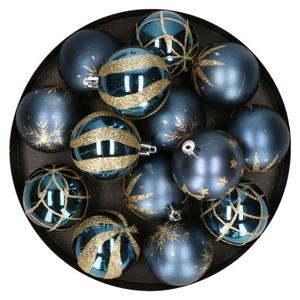 féériclightsandchristmas Christbaumkugeln Colorama de Noël 25er-Set aus recyceltem Kunststoff D 6 cm blau Gold - Blau