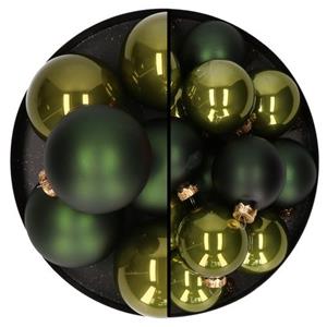 Othmar Decorations Kerstballen - 36x St - Donker Olijf Groen - Glas - 6 En 8 Cm