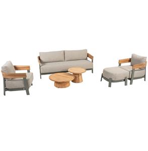 4 Seasons Outdoor Varenna stoel bank loungeset 6 delig olive 