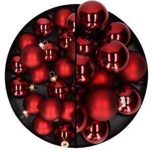Othmar Decorations Kerstballen - 66x St - Rood - Glas - 4 En 6 Cm