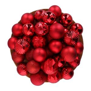 Giftsome Kunststof Kerstballen Set Rood 60 Stuks