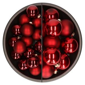 Othmar Decorations Kerstballen - 46x St - Rood - Glas - 6 En 8 Cm