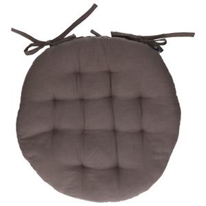 Atmosphera - Sitzauflage rund aus dunkelgrauer Baumwolle d 38 cm Dunkelgrau