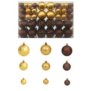Bonnevie - 100-tlg. Weihnachtskugel-Set,Christbaumschmuck/Weihnachtsbaumschmuck 3/4/6 cm Braun/Bronze/Golden vidaXL