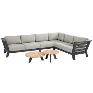 4 Seasons Outdoor Meteoro hoek loungeset 6 delig aluminium antraciet 