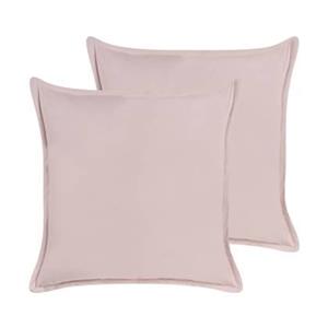 Beliani  EUSTOMA - Sierkussen set van 2 - Roze - 60 x 60 cm - Fluweel