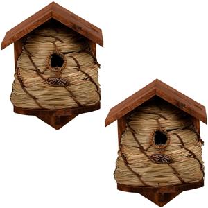2x Vogelhuisjes/nestkastjes bijenkorf 25.8 cm -