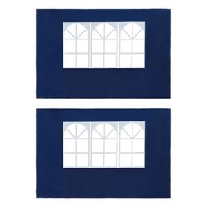 Partyzelt-Seitenwände 2 Stück mit Fenster pe Blau Vidaxl Blau