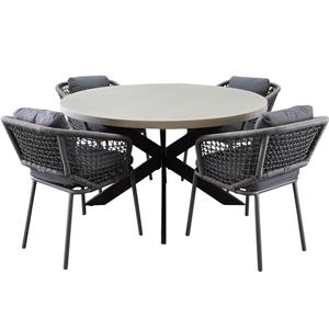 AVH-Outdoor Sega Eagle dining tuinset 135xH77 cm rond 5 delig polystone