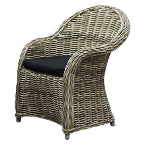 AVH-Outdoor Roma dining tuinstoel naturel rotan - olefin black