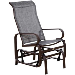 Sunny Metalen schommelstoel relaxstoel tuinstoel tuin schommel stoel bruin