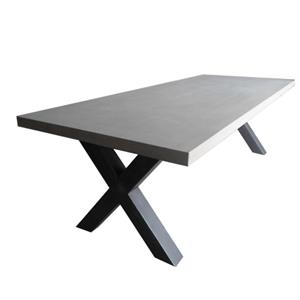 AVH-Collectie Glasgow betonlook dining tuintafel zwart frame 300x100xH77 cm