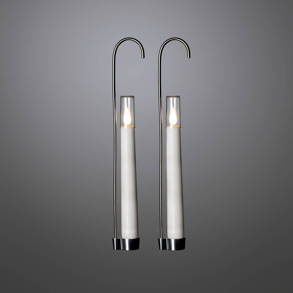 Konstsmide 1870-230 LED-Kerze 2er Set Weiß Warmweiß