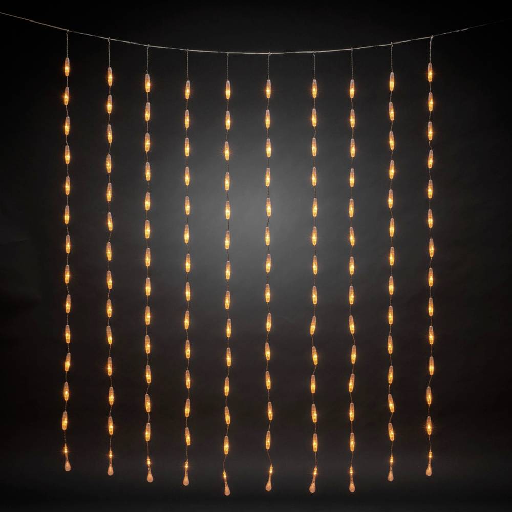 Konstsmide Lichtgordijn Buiten Energielabel: G (A - G) 140 LED Barnsteen (b x h) 1200 mm x 1400 mm