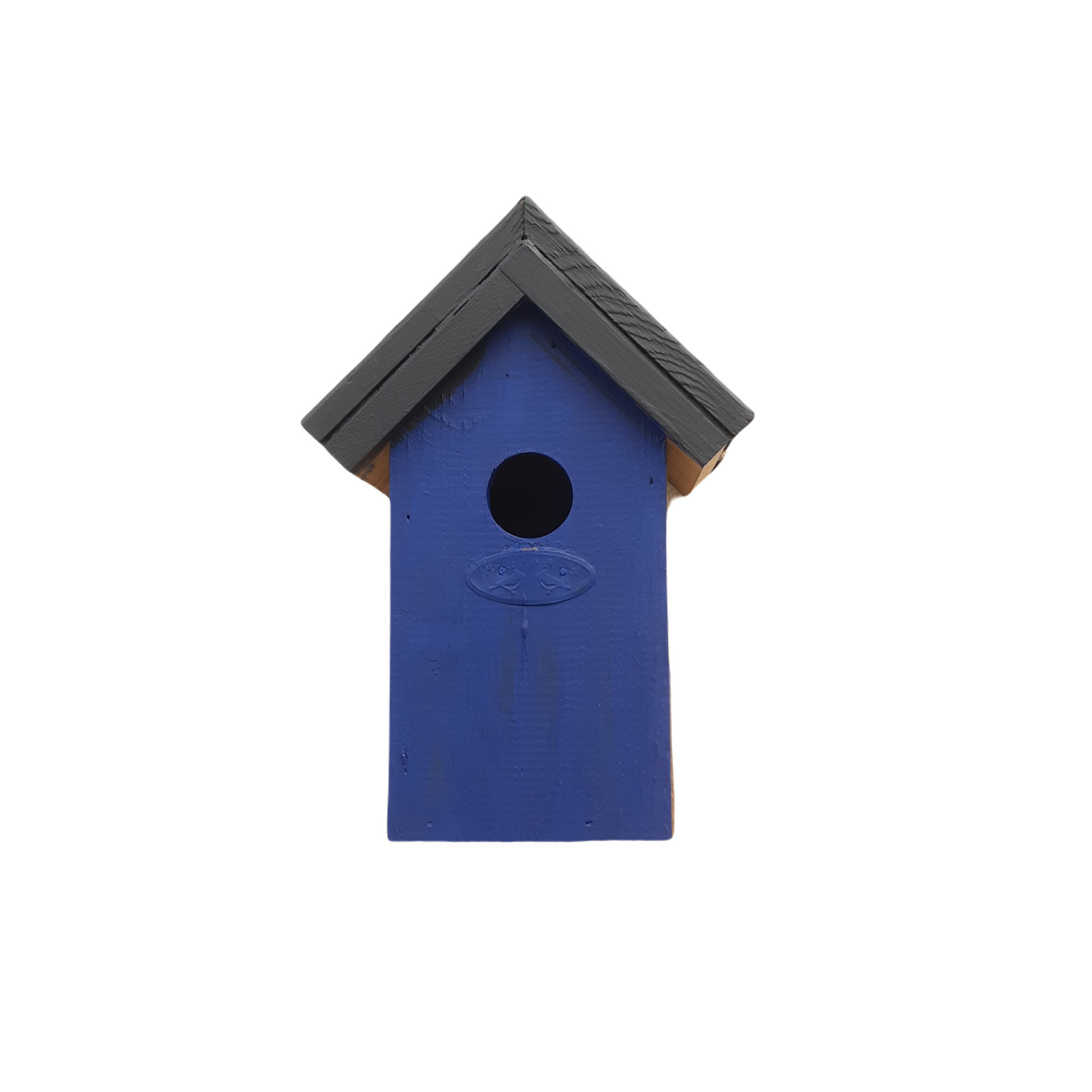 Lifetime Garden Houten vogelhuisje/nestkastje 22 cm - zwart/blauw Dhz schilderen pakket -