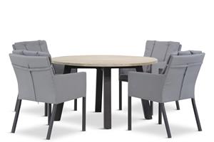 Lifestyle Garden Furniture Lifestyle Parma/Derby 130 cm rond dining tuinset 5-delig