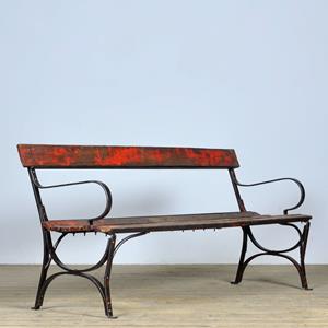Whoppah Riveted iron park bench 1920s Wood/Metal - Tweedehands