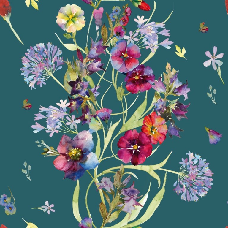 Anna's Collection Buiten canvas 58x58 cm bloemen - 
