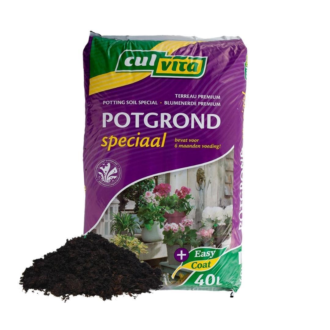 Everspring Potgrond speciaal met 6 maanden voeding 40 liter - premium grond voor kamerplanten & buitenplanten - inclusief easycoat plantenvoeding
