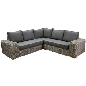 AVH-Collectie Queen hoek loungeset 3 delig grijs wicker