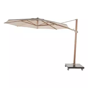 4-Seasons parasols Zweefparasol Siesta premium 4 Seasons 350cm woodlook   (sand)