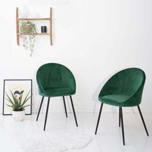 happygarden Happy Garden - Satz von 2 Vintage-Stühlen diane grüner Samt - Grün