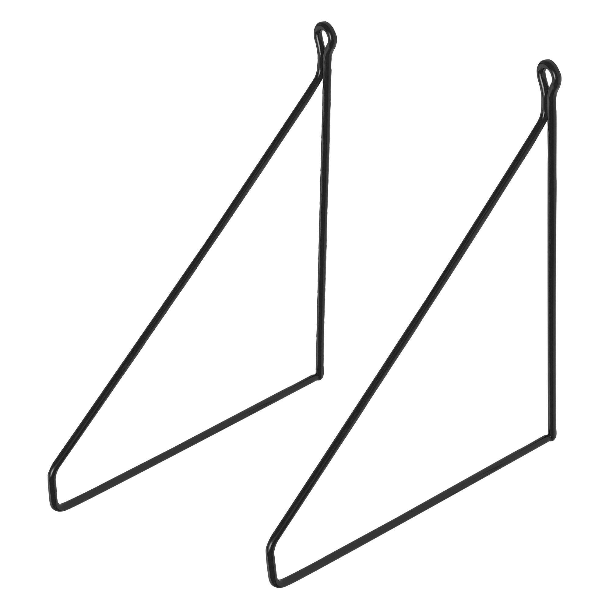 2 Stück Regalträger dreieckig, 20x20x25 cm, Schwarz, aus Metall - Ml-design