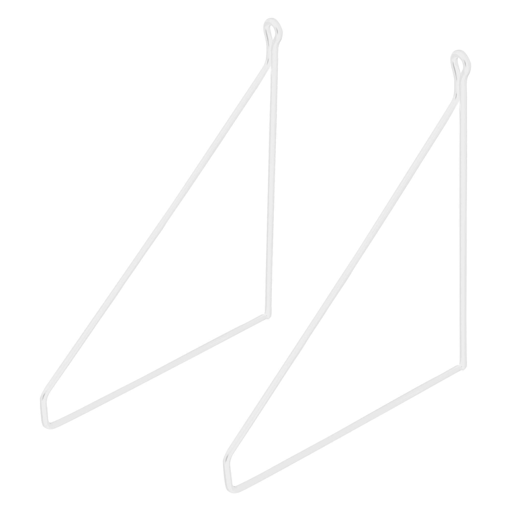 2 Stück Regalträger dreieckig, 25x25x25 cm, Weiß, aus Metall - Ml-design