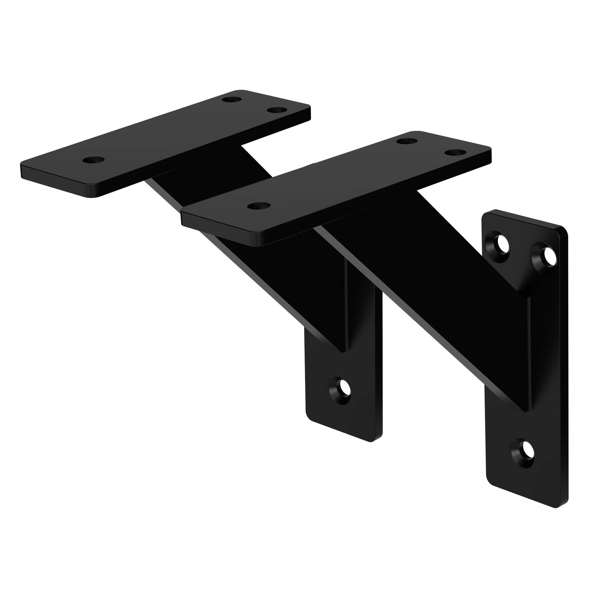 2 Stück Regalträger, 12 x 12 cm, Schwarz, aus Aluminium - Ml-design