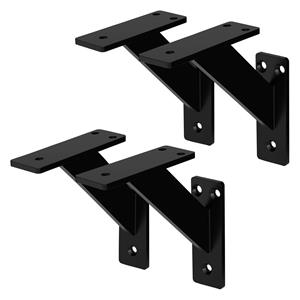 4 Stück Regalträger, 12 x12 cm, Schwarz, aus Aluminium - Ml-design