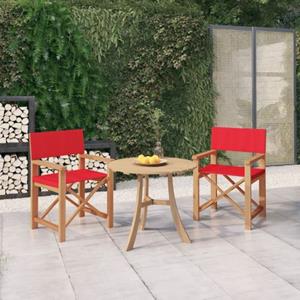 The Living Store  Teakhout - Regisseursstoelen 2 St Massief Teakhout Rood - Tls314363