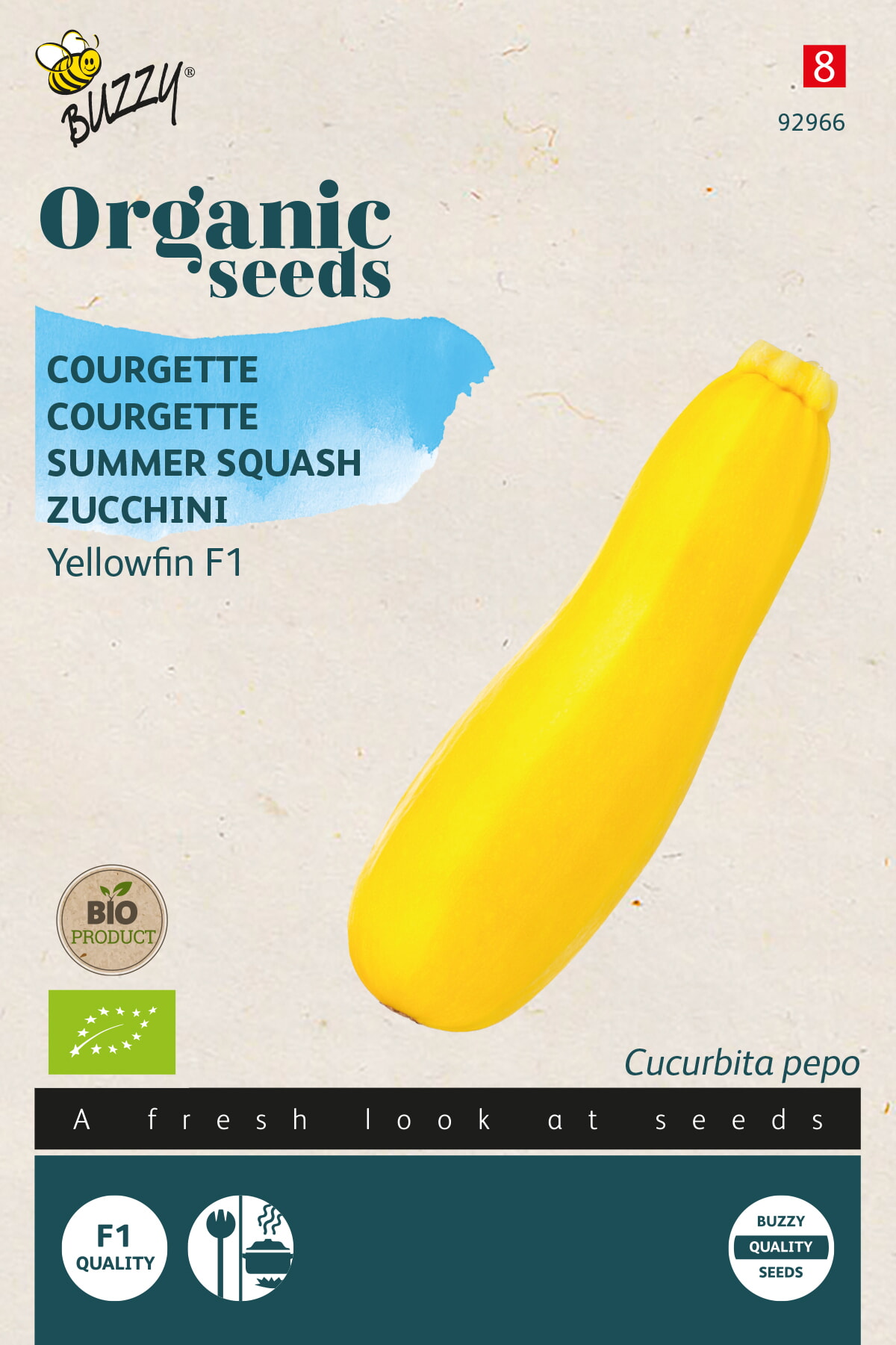 Buzzy Organic Courgette Yellowfin F1 (BIO) geel - 