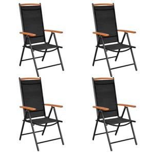 The Living Store  Stof - Tuinstoelen Inklapbaar 4 St Aluminium En Textileen - Tls41733