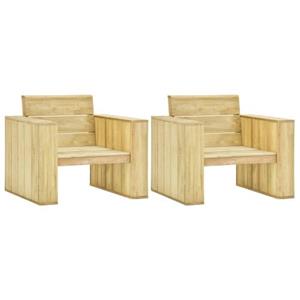 The Living Store  Hout - Tuinstoelen 2 St 89x76x76 Cm Geïmpregneerd Grenenhout - Tls305320