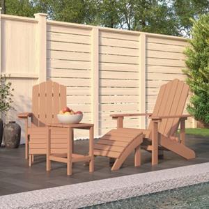 The Living Store  Polyetheen - Tuinstoelen Adirondack Met Voetenbank En Tafel - Tls309571