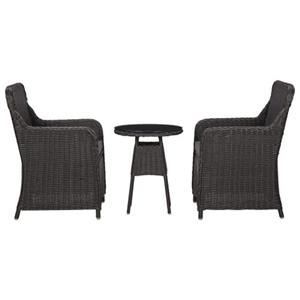 The Living Store  Poly Rattan - 3-delige Bistroset Met Kussens Poly Rattan - Tls46549