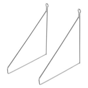 2 Stück Regalträger dreieckig, 20x20x25 cm, Silber, aus Metall - Ml-design