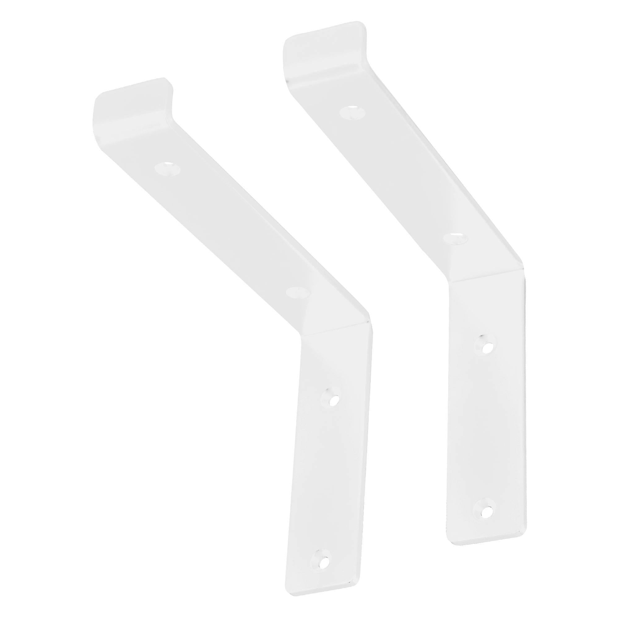 2 Stück Regalträger L-Form, 20x4x14,5 cm, Weiß, aus Metall - Ml-design