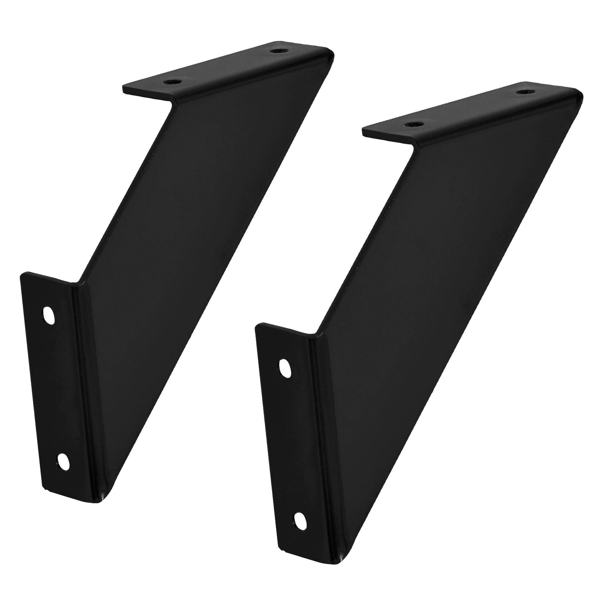 2 Stück Regalträger dreieckig, 20x20x3 cm, Schwarz, aus Metall - Ml-design